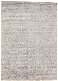 154X214 Damask Teppich Moderner Beige/Hellgrau (Wolle, Indien) Carpetvista