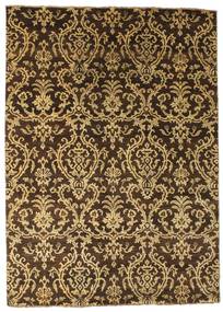172X240 Damask Teppich Moderner Braun/Orange (Wolle, Indien) Carpetvista