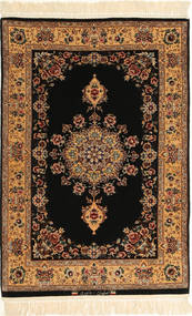 85X125 小 イスファハン 絹の縦糸 署名: Davari 絨毯 ウール