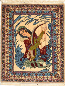 80X100 Isfahan Silk Warp Rug Oriental (Wool, Persia/Iran)