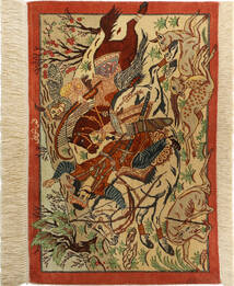 絨毯 ペルシャ クム シルク 39X59 (絹, ペルシャ/イラン)