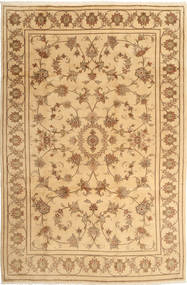  Orientalischer Yazd Teppich 194X297 Beige/Orange Wolle, Persien/Iran Carpetvista