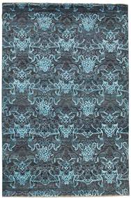  198X302 Damask Teppich Dunkelblau/Blau Indien Carpetvista