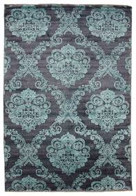  206X302 Damask Teppich Blau/Grau Indien Carpetvista
