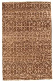 Damask Teppich 114X181 Braun/Orange Wolle, Indien Carpetvista
