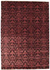 174X244 Tapete Damask Moderno Vermelho Escuro/Vermelho (Lã, Índia) Carpetvista