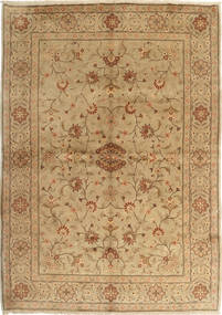  Oriental Yazd Rug 174X245 Orange/Beige Wool, Persia/Iran Carpetvista