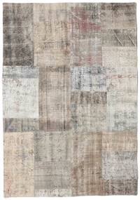 141X202 Patchwork Teppich Moderner Beige/Grau (Wolle, Türkei) Carpetvista