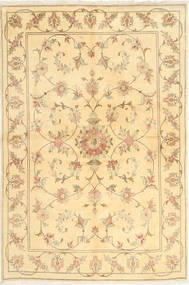  Oriental Yazd Rug 166X251 Beige Wool, Persia/Iran Carpetvista