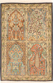絨毯 オリエンタル カシミール ピュア シルク 64X95 (絹, インド)