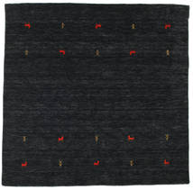 Gabbeh Loom Two Lines 200X200 ブラック/グレー 正方形 ウール 絨毯