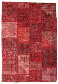 138X202 Tapis Patchwork Moderne Rouge/Rouge Foncé (Laine, Turquie) Carpetvista