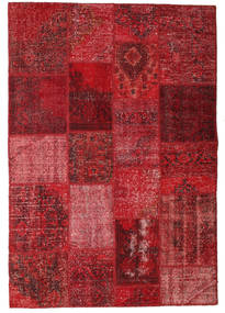 138X201 Tappeto Patchwork Moderno Rosso/Rosso Scuro (Lana, Turchia) Carpetvista