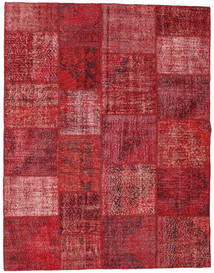 196X250 Patchwork Teppich Moderner Rot/Dunkelrot (Wolle, Türkei) Carpetvista