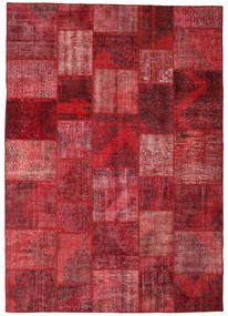 248X352 Tapete Patchwork Moderno Vermelho/Vermelho Escuro (Lã, Turquia) Carpetvista