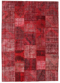 248X350 Patchwork Rug Modern Dark Red/Red (Wool, Turkey) Carpetvista