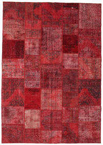 246X352 Tapis Patchwork Moderne Rouge/Rouge Foncé (Laine, Turquie) Carpetvista