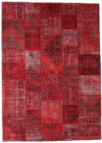 Tapete Patchwork 248X350 Vermelho/Vermelho Escuro (Lã, Turquia)
