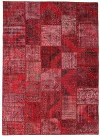 248X348 Alfombra Patchwork Moderna Rojo/Rojo Oscuro (Lana, Turquía) Carpetvista