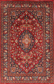  Orientalisk Mashad Matta 200X305 Röd/Mörkröd Ull, Persien/Iran Carpetvista