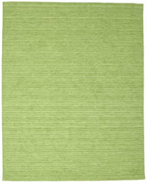 Kelim Loom 200X250 Green Plain (Single Colored) Wool Rug