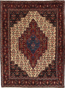  Senneh Rug 123X165 Persian Wool Dark Red/Brown Small Carpetvista