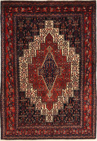 120X175 Dywan Senneh Orientalny Czarny/Ciemnoczerwony (Wełna, Persja/Iran) Carpetvista