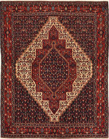  Persisk Senneh Matta 120X155 Mörkröd/Röd (Ull, Persien/Iran)