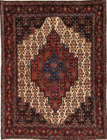 125X160 Χαλι Ανατολής Senneh Σκούρο Κόκκινο/Καφέ (Μαλλί, Περσικά/Ιρανικά) Carpetvista