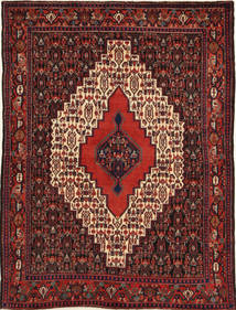 Senneh Matta 120X160 Mörkröd/Röd Ull, Persien/Iran Carpetvista