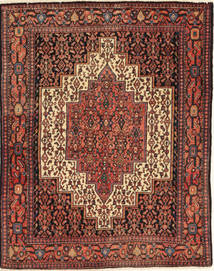 Senneh Matta 120X154 Röd/Brun Ull, Persien/Iran Carpetvista