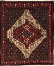 118X144 絨毯 センネ オリエンタル ダークレッド/茶色 (ウール, ペルシャ/イラン) Carpetvista
