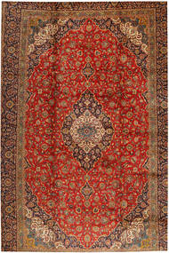 Tapete Persa Kashan 398X618 Vermelho/Castanho Grande (Lã, Pérsia/Irão)