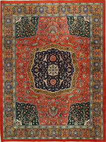 Persischer Täbriz Teppich 298X389 Dunkelgrau/Braun Großer (Wolle, Persien/Iran)