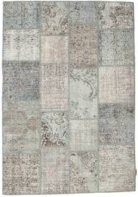 Patchwork Teppich 138X201 Grau/Beige Wolle, Türkei Carpetvista