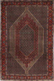  Orientalisk Senneh Matta 203X305 Brun/Mörkröd Ull, Persien/Iran Carpetvista