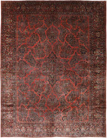  Orientalisk Sarough American Matta 364X471 Röd/Brun Stor Ull, Persien/Iran Carpetvista