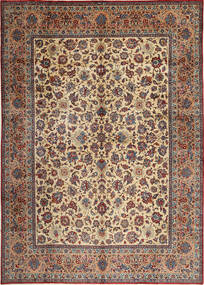 絨毯 オリエンタル ヤズド 署名: Binesh 303X435 茶色/ベージュ 大きな (ウール, ペルシャ/イラン)