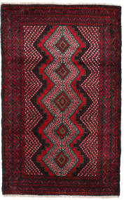 絨毯 バルーチ 91X148 ダークレッド/レッド (ウール, アフガニスタン)