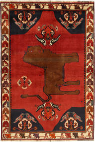 Tapete Ghashghai 134X202 Vermelho/Castanho (Lã, Pérsia/Irão)