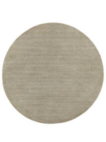 Handloom Ø 300 Large Greige Plain (Single Colored) Round Wool Rug