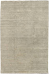 Handloom Fringes 200X300 Light Grey/Beige Plain (Single Colored) Wool Rug