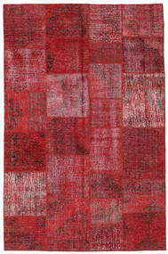  Patchwork Tapete 196X301 Lã Vermelho/Vermelho Escuro Carpetvista