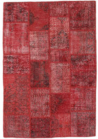 137X200 Tappeto Patchwork Moderno Rosso/Rosso Scuro (Lana, Turchia) Carpetvista