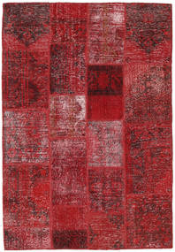 138X201 Tapis Patchwork Moderne Rouge/Rouge Foncé (Laine, Turquie) Carpetvista