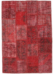 140X202 Alfombra Patchwork Moderna Rojo/Rojo Oscuro (Lana, Turquía) Carpetvista