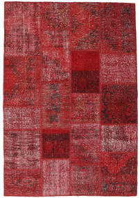 137X201 Alfombra Patchwork Moderna Rojo/Rojo Oscuro (Lana, Turquía) Carpetvista