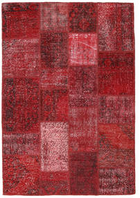 137X200 Alfombra Patchwork Moderna Rojo/Rojo Oscuro (Lana, Turquía) Carpetvista