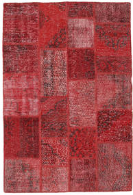 137X205 Alfombra Patchwork Moderna Rojo/Rojo Oscuro (Lana, Turquía) Carpetvista