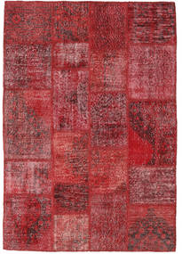  138X200 Patchwork Teppich Rot/Dunkelrot Türkei Carpetvista